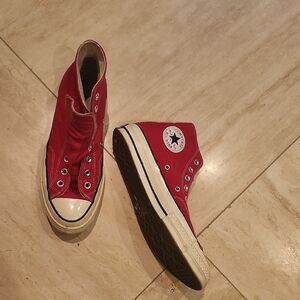 Converse Red High-Top Athletic Shoes
